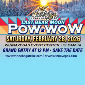 Powwow event poster, February 28, 2026.